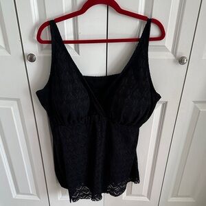 Swimsuits For All Black Textured Swimsuit